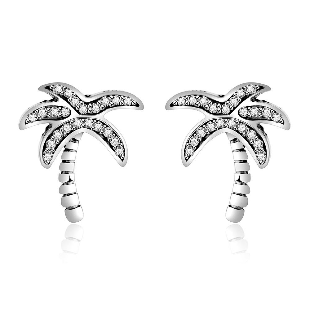 Silver Breezy Palm Earring
